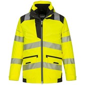 Portwest PW367 PW3 Yellow/Black Mesh Lined Hi Vis 5-in-1 Jacket 