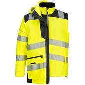 Portwest PW367 PW3 Yellow/Black Mesh Lined Hi Vis 5-in-1 Jacket 