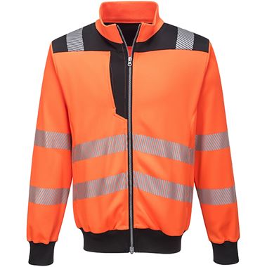 Portwest PW370 PW3 Orange Zipped Hi Vis Sweatshirt