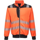 Portwest PW370 PW3 Orange Zipped Hi Vis Sweatshirt