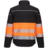 Portwest PW375 PW3 Black/Orange Hi Vis Class 1 Softshell Jacket (3L)