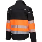 Portwest PW375 PW3 Black/Orange Hi Vis Class 1 Softshell Jacket (3L)