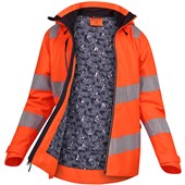 Pulsar React RCT851 Rail Orange Women's Recycled Waterproof Hi Vis Shell Jacket