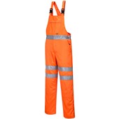 Portwest RT43 Orange Polycotton Hi Vis Bib & Brace Overall