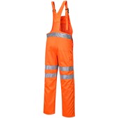 Portwest RT43 Orange Polycotton Hi Vis Bib & Brace Overall