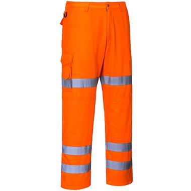 Portwest RT49 Orange Polycotton 3 Band Hi Vis Work Trouser