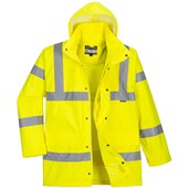 Portwest RT60 Yellow Mesh Lined Hi Vis Breathable Waterproof Jacket