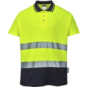 Portwest S174 Yellow/Navy Polycotton Comfort Two Tone Hi Vis Polo Shirt