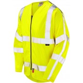 Leo Workwear Huish Yellow Flame Retardant & Anti Static Long Sleeve Zipped Hi Vis Vest