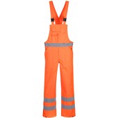 Portwest S388 Orange Hi Vis Waterproof & Breathable Bib & Brace Overall - Unlined 