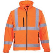 Portwest S428 Orange Hi Vis 2-in-1 Softshell Jacket (3L)