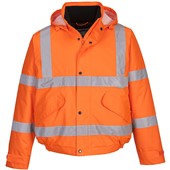 Portwest S463 Orange Deluxe Padded Waterproof Hi Vis Bomber Jacket