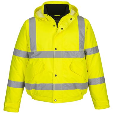 Portwest S463 Yellow Deluxe Padded Waterproof Hi Vis Bomber Jacket