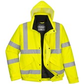 Portwest S463 Yellow Deluxe Padded Waterproof Hi Vis Bomber Jacket