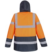 Portwest S467 Orange/Navy Padded Waterproof Two Tone Hi Vis Jacket