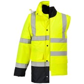 Portwest S471 Yellow/Navy Two Tone Waterproof 4 in 1 Hi Vis Jacket