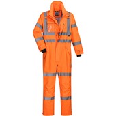 Portwest S593 Orange Mesh Lined Hi Vis Extreme Breathable Waterproof Coverall