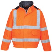 Portwest S773 Orange Bizflame Rain Padded Waterproof Flame Resistant Anti Static Hi Vis Bomber Jacket