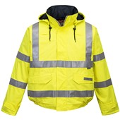 Portwest S773 Yellow Bizflame Rain Padded Waterproof Flame Resistant Anti Static Hi Vis Bomber Jacket