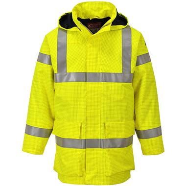 Portwest S774 Yellow Bizflame Rain Waterproof Flame Resistant Anti Static Hi Vis Jacket