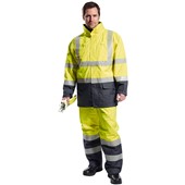 Portwest S779 Yellow/Navy Bizflame Rain Lined Flame Resistant Anti Static Hi Vis Jacket