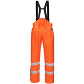 Portwest S780 Orange Bizflame Rain Unlined Waterproof Flame Resistant Anti Static Hi Vis Trousers