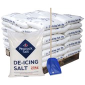 White De-Icing Salt 25kg - Pallet of 40 Bags with Shovel