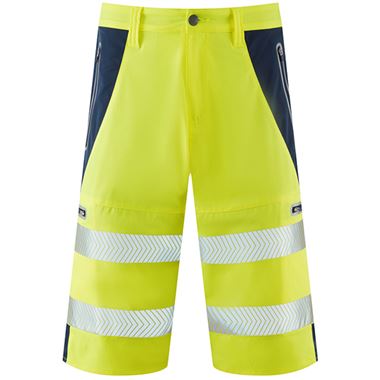 Leo Workwear Kingsley Yellow EcoViz Performance Hi Vis Shorts