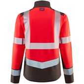 Leo Workwear Pennywell Red EcoViz Performance Women's Hi Vis Softshell Jacket (3L)