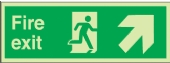 fire exit running man right arrow diag. up right