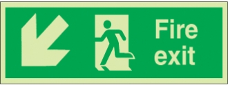 fire exit running man right arrow diag. down left 