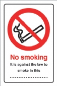 No smoking it is against the law.......