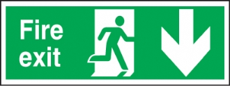 fire exit arrow down   