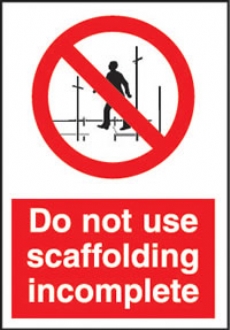 Do not use scaffolding incomplete