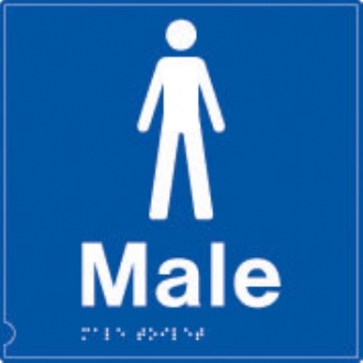 male symbol - (white & blue)