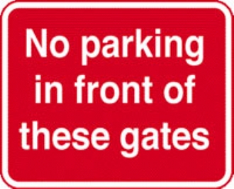 no parking in front of gate  c/w channel