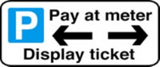 pay at meter display ticket arrow both left & right 