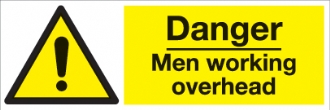 danger men working overhead 