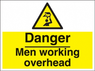 danger men working overhead 