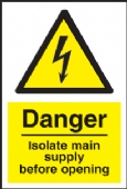 danger isolate main supply 