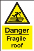 danger fragile roof 