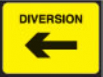 diverted traffic left 