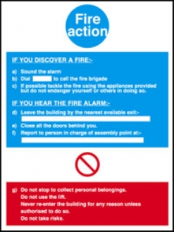 fire action if you discover 