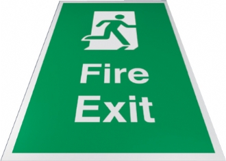 fire exit floor sign 