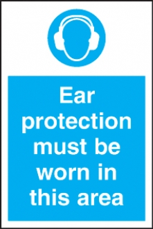 ear protection must be in this area 