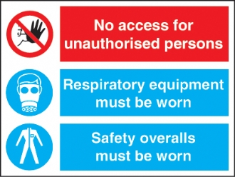 respirator and overalls