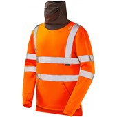 Leo Workwear Combesgate Orange EcoViz Stretch Hi Vis Snood Sweatshirt