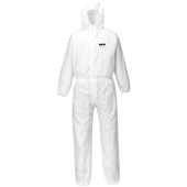 Portwest ST80 White Biztex SMS Flame Retardant Disposable Coverall Type 5/6 55g (Pack of 50)