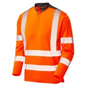 Leo Workwear Watermouth Orange Performance Long Sleeve Hi Vis T-Shirt