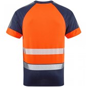 Leo Workwear Forda Orange/Navy EcoViz Performance+ Hi Vis T-Shirt